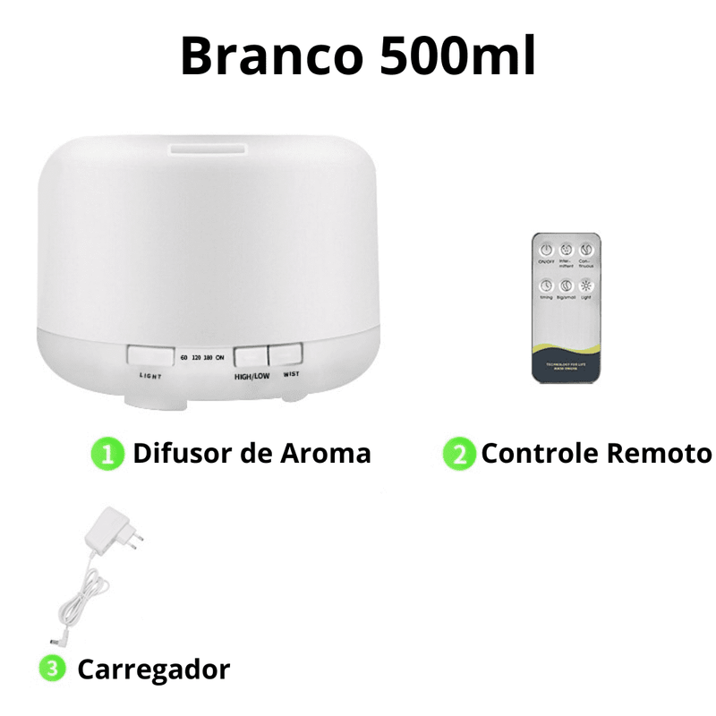 Umidificador De Ar Purificador Aroma Difusor Portátil Led | Óleos essências