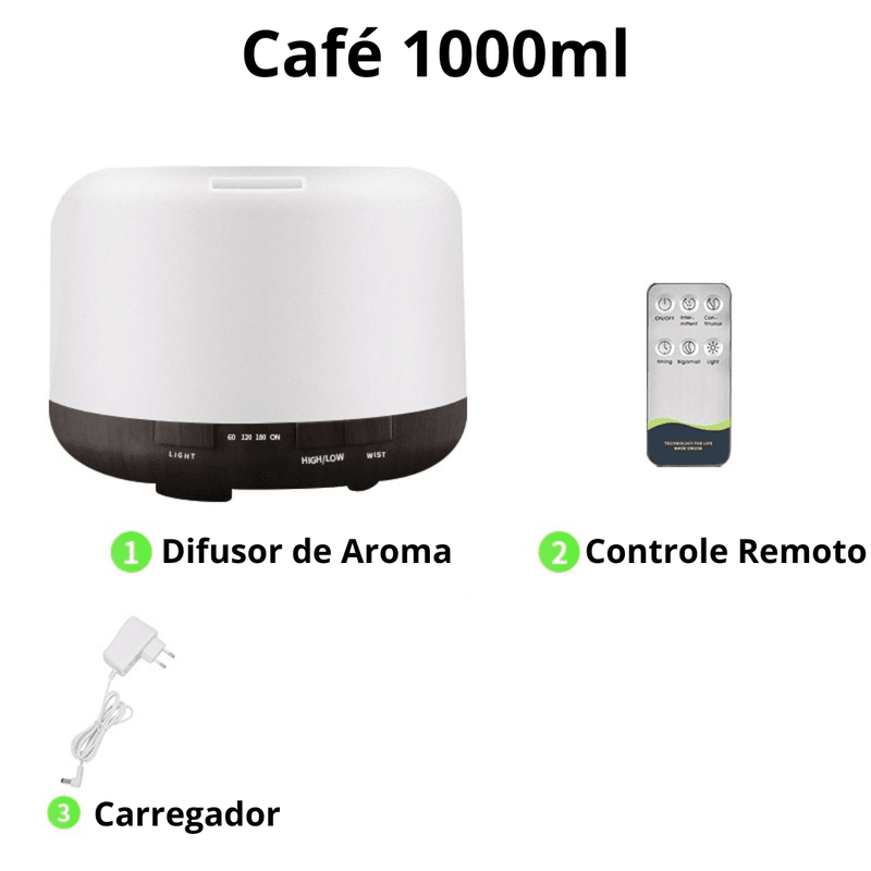 Umidificador De Ar Purificador Aroma Difusor Portátil Led | Óleos essências