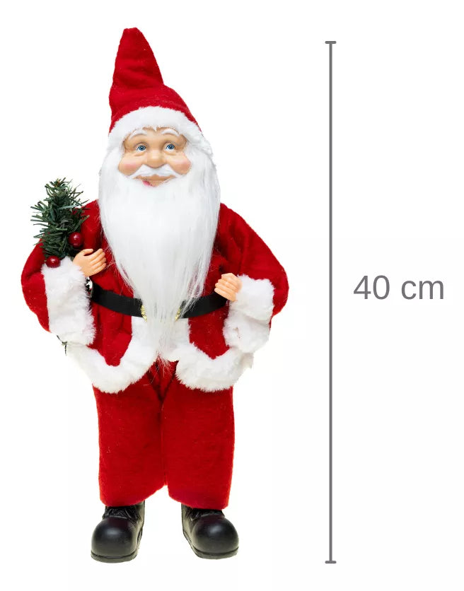 Papai Noel Natal Barba Iluminada 40cm