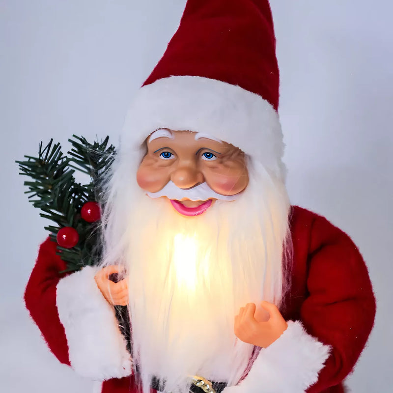 Papai Noel Natal Barba Iluminada 40cm