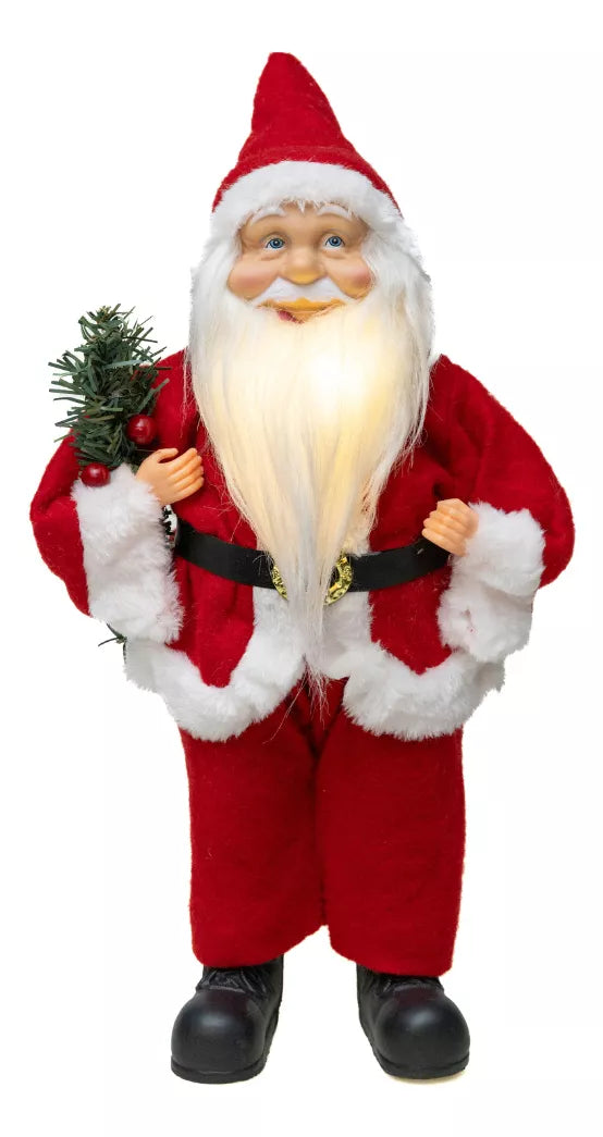 Papai Noel Natal Barba Iluminada 40cm