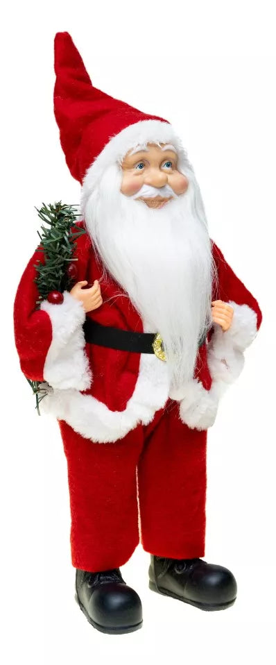 Papai Noel Natal Barba Iluminada 40cm