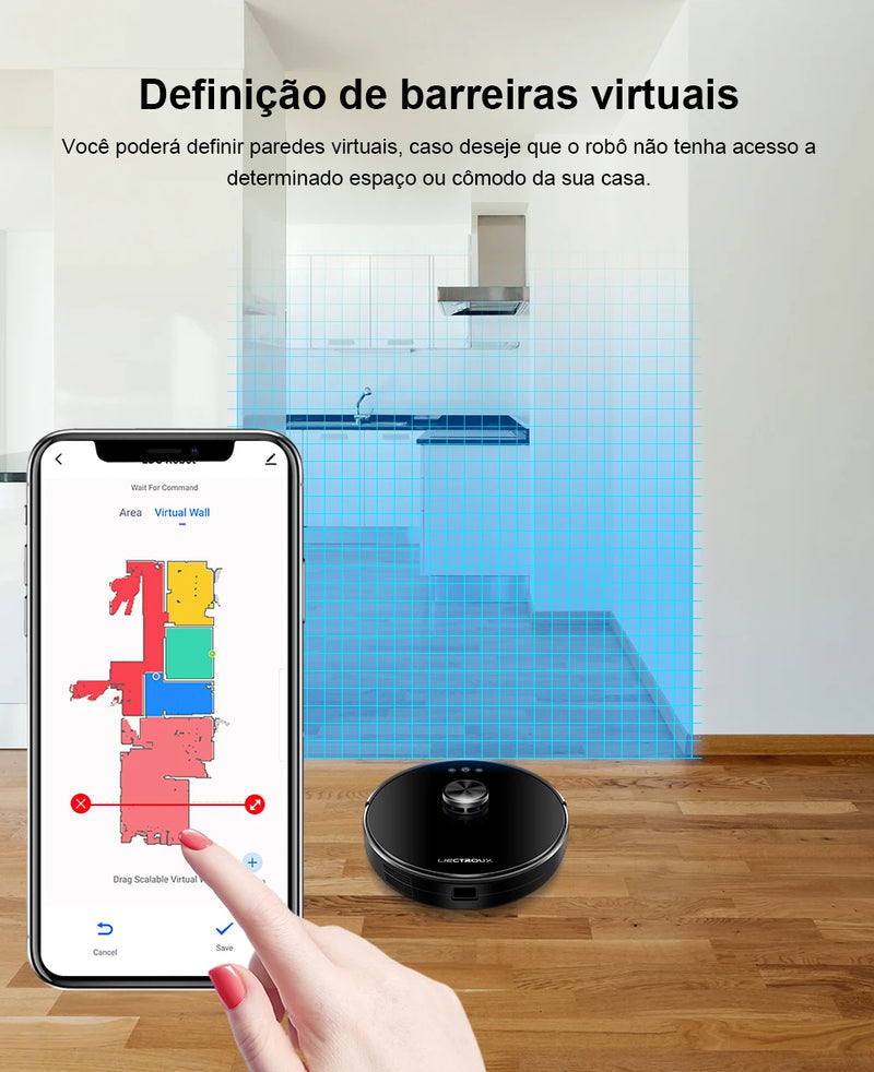 Robô Aspirador e Passa Pano Inteligente com Mapeamento