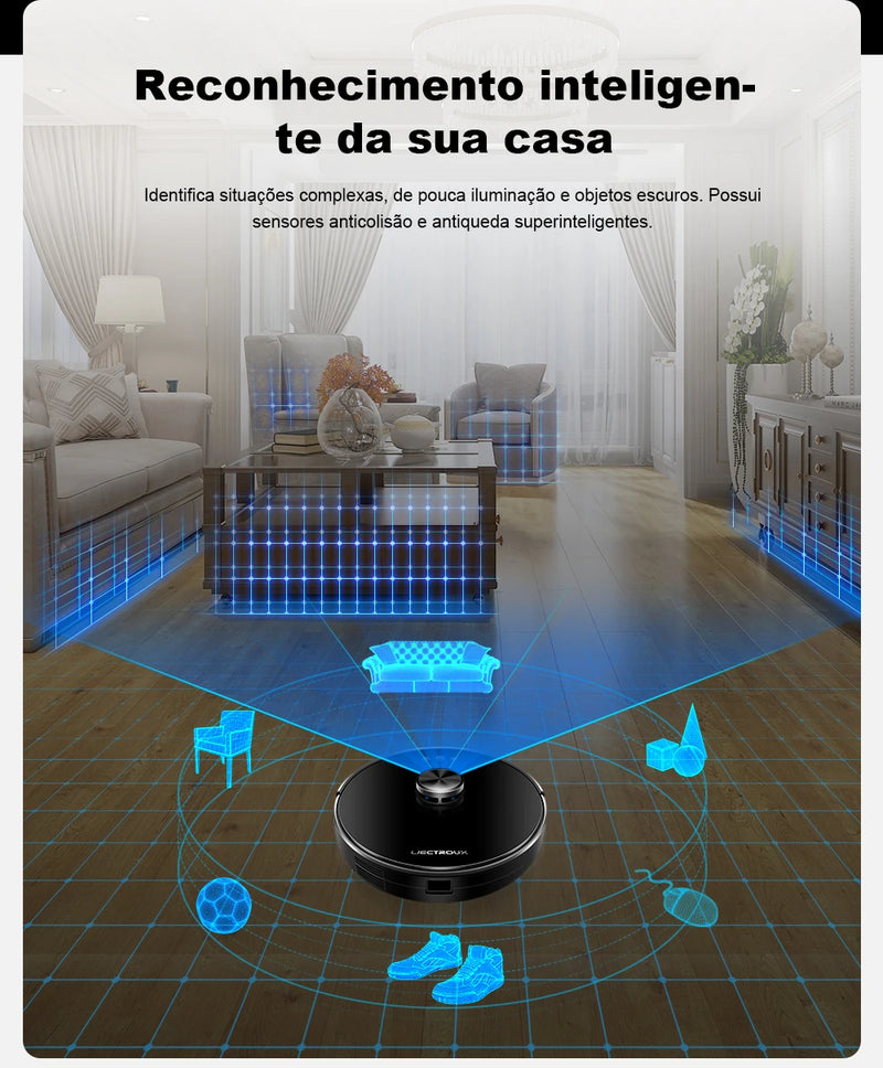 Robô Aspirador e Passa Pano Inteligente com Mapeamento