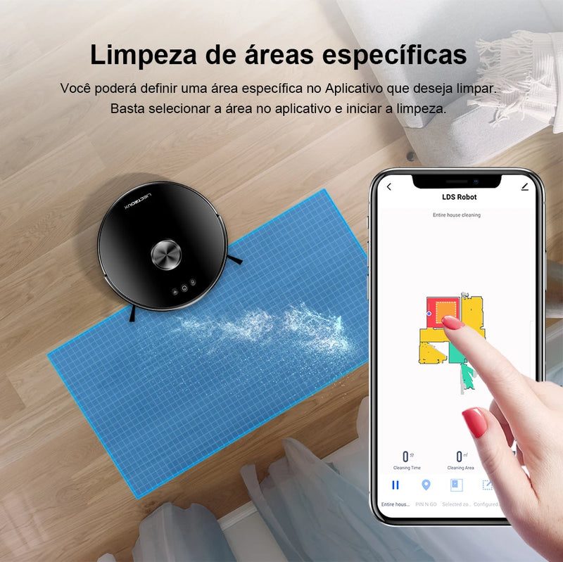 Robô Aspirador e Passa Pano Inteligente com Mapeamento